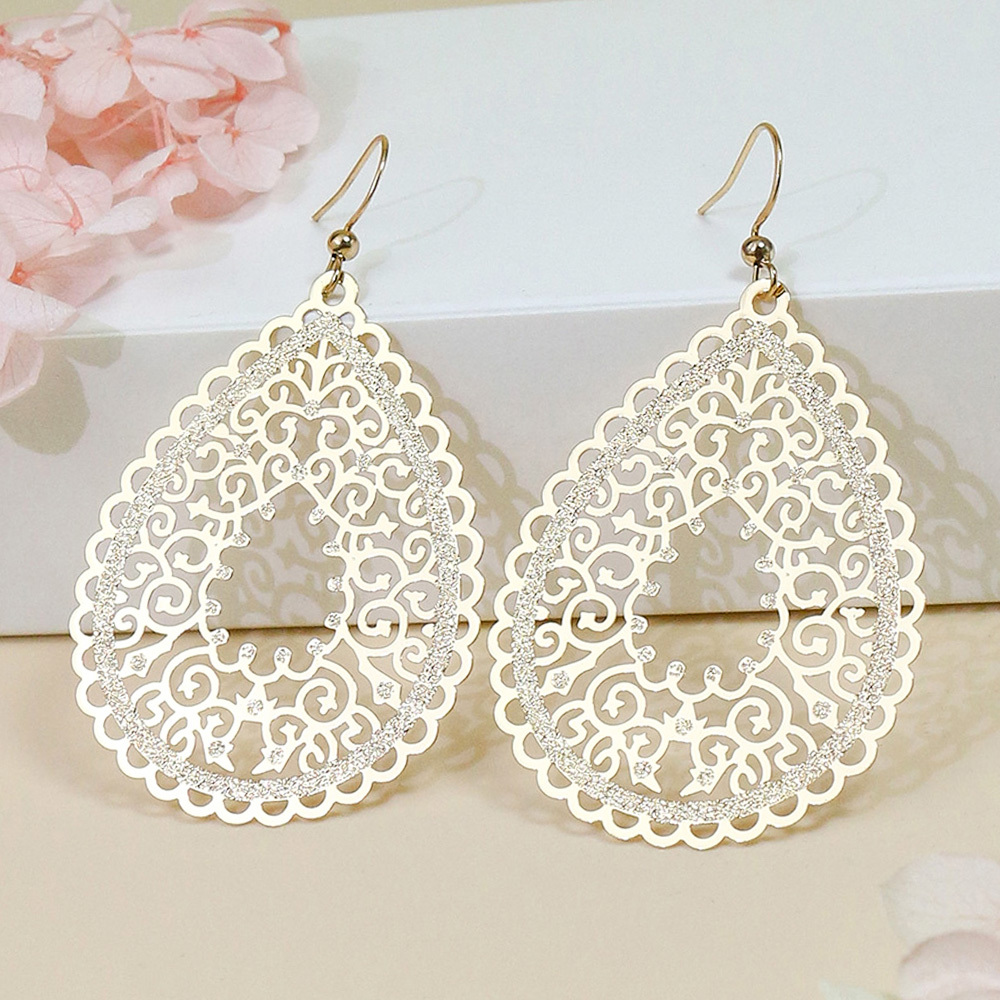 Bohemian Style Drop Earrings Thin Water Drop Shape Earring Set